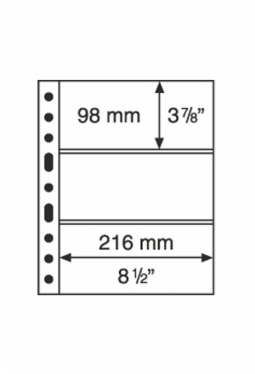 Kunststoffhüllen SH312-3C, 3er-Einteilung, 50er Pack klar