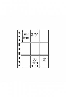 Kunststoffhüllen SH312-3/3C, Spielkarten, 9er-Einteilung, 50er Pack klar