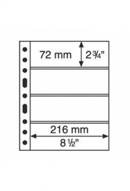 Kunststoffhüllen SH312-4C, 4er-Einteilung, 50er Pack klar