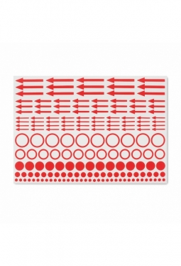 Kennzechnungs-Etiketten mit Punkten, Kreisen und Pfeilen, 10er-Set